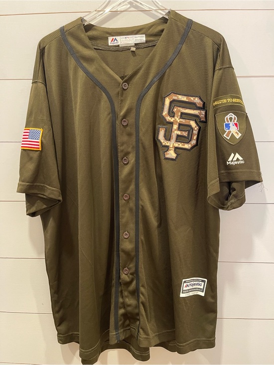Majestic Other - Majestic Men’s San Francisco Giants Olive  # 12 Panik Baseball Jersey Size XXXL